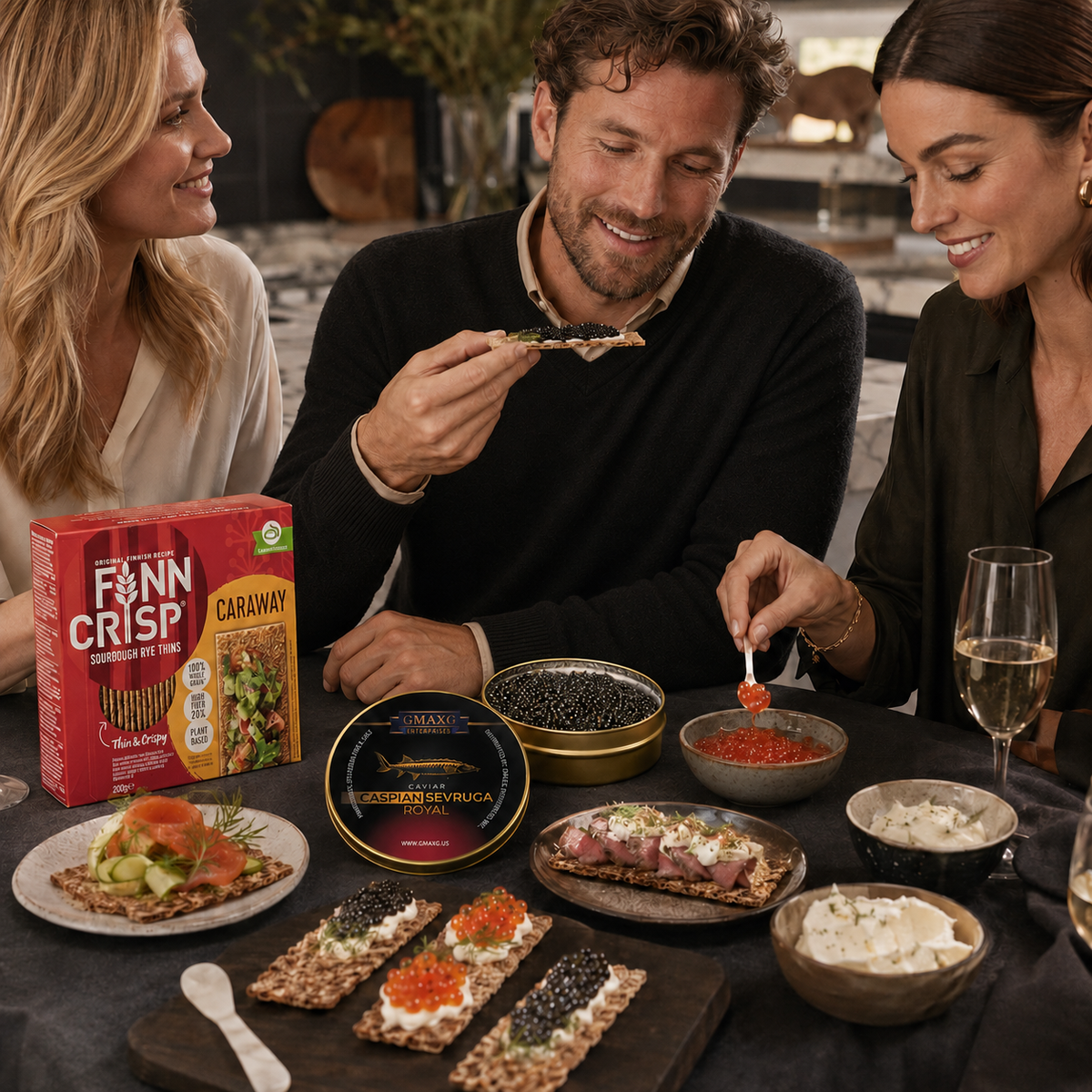 Finn Crisp Caraway Sourdough Rye Crispbread Thins, 100% Whole Grain, 7.05 oz (200 g)
