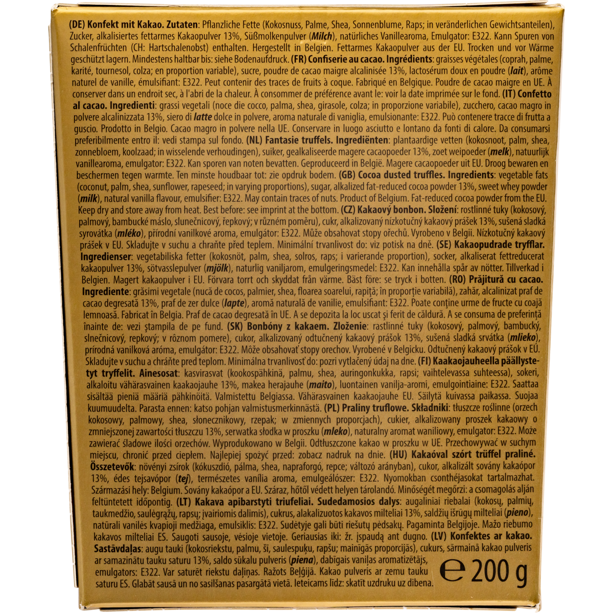 Maitre Truffout Classic Belgian Cocoa-Dusted Truffles, 200g