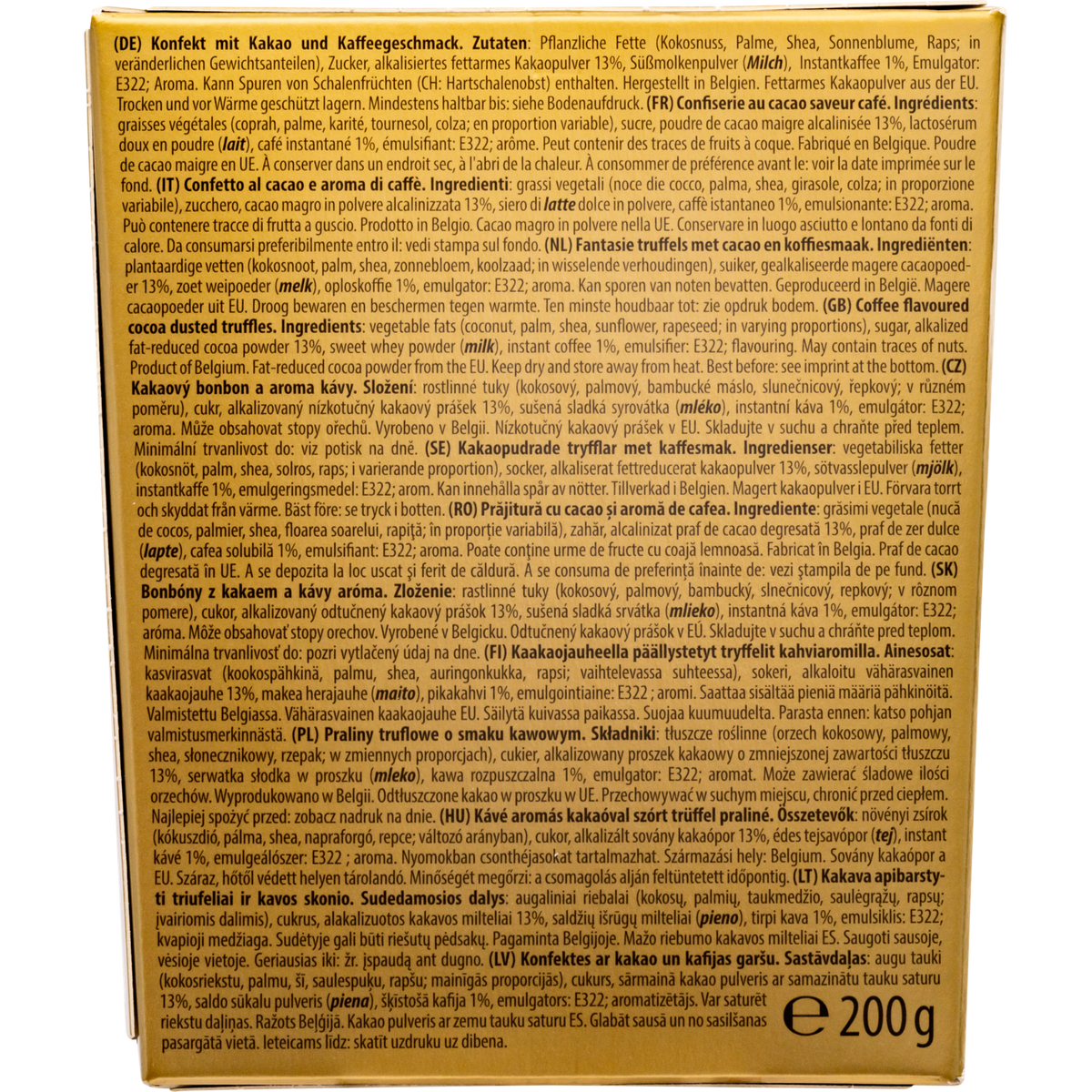 Maitre Truffout Coffee Flavor Belgian Cocoa-Dusted Truffles, 200g