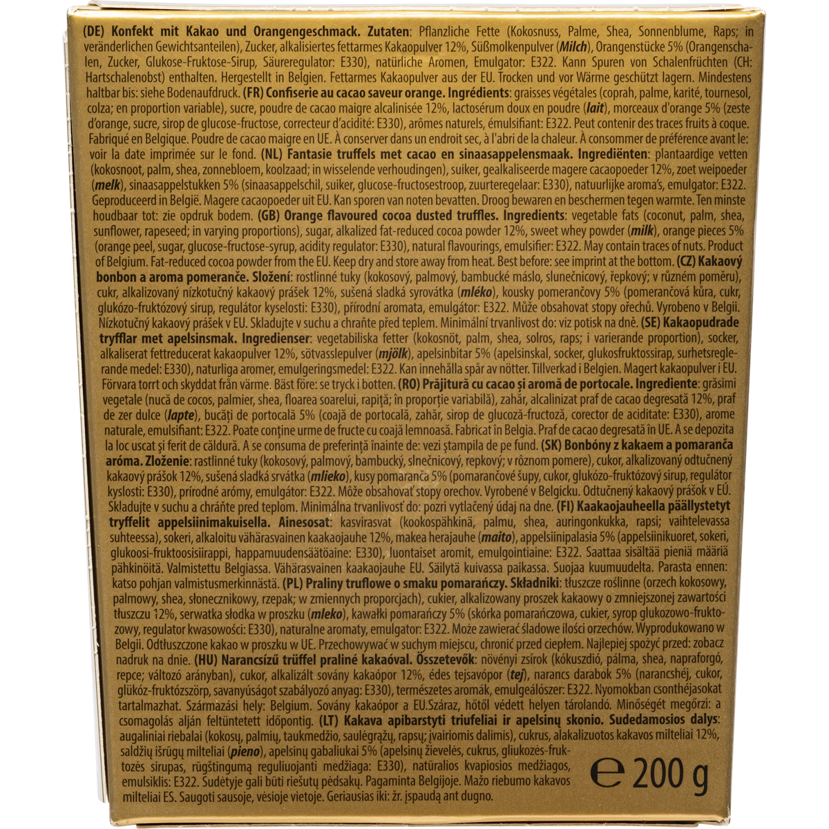Maitre Truffout Orange Belgian Cocoa-Dusted Truffles, 200g