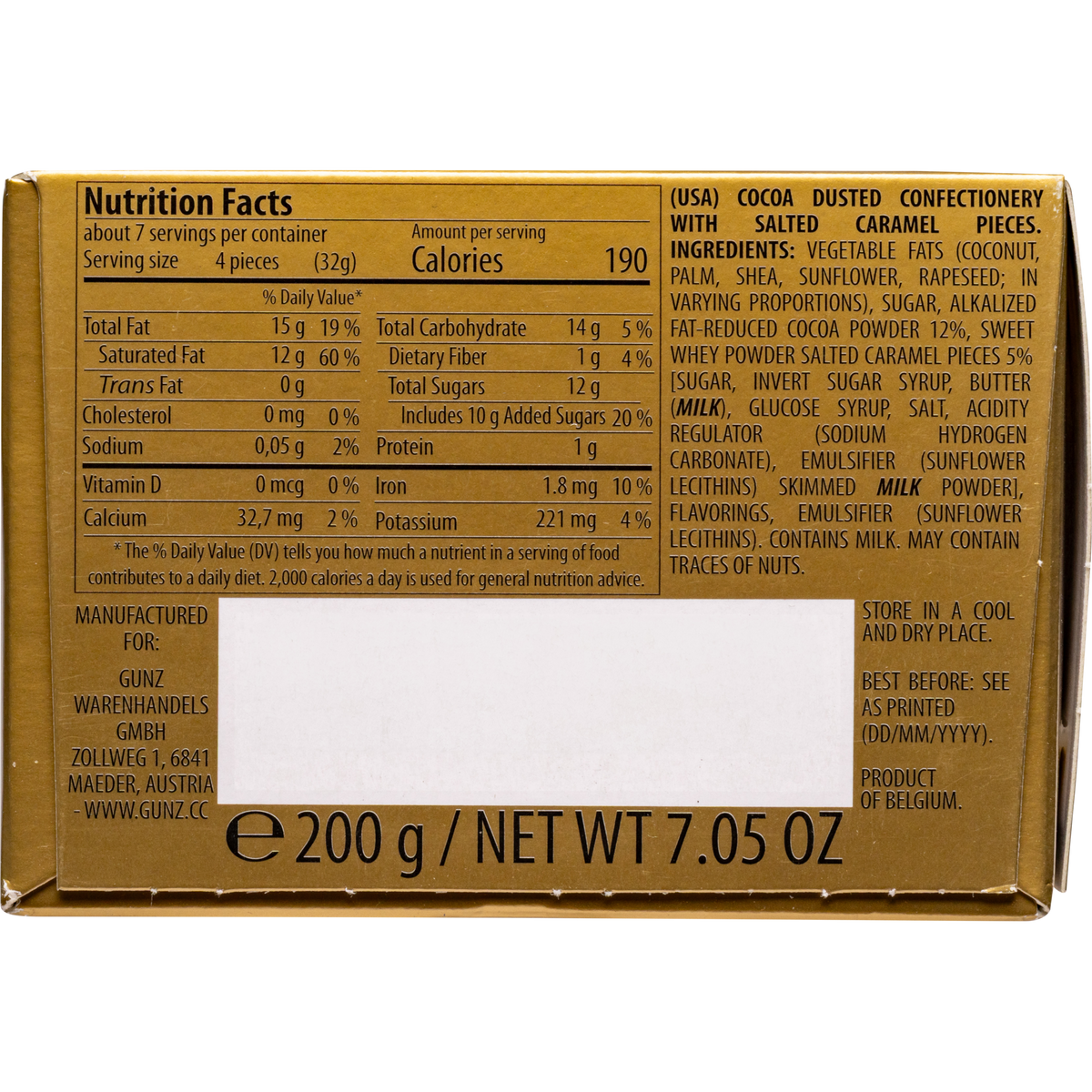 Maitre Truffout Salted Caramel Belgian Cocoa-Dusted Truffles, 200g