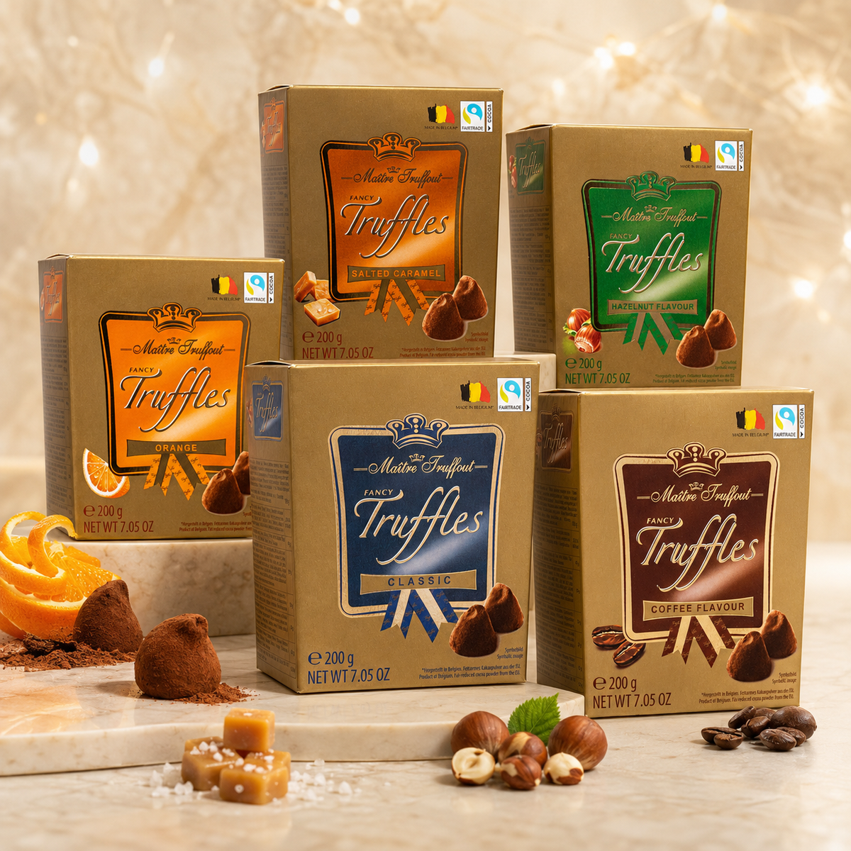 Maitre Truffout Classic Belgian Cocoa-Dusted Truffles, 200g