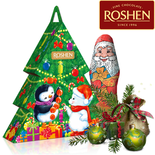 Roshen, "Christmas Tree" Holiday Candy Assortment Gift Set, 388g/13.69oz (Pack of 9)