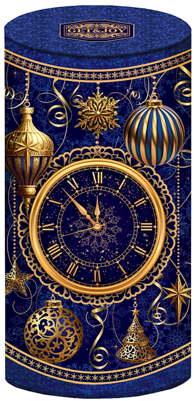 Get & Joy, "Holiday Time" Blue Metal Holiday Tea Gift Set, 50g/1.76oz (Pack of 32)