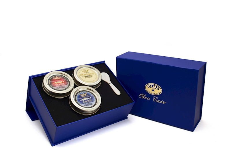 Black Caviar Gold Collection Gift Set (Beluga, Osetra & White Sturgeon)