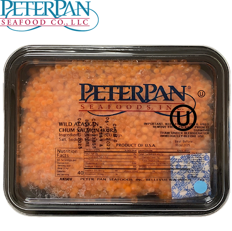 Wild Alaskan Salmon Red Caviar, Peter Pan, Chum #2 (Blue Label), 1kg