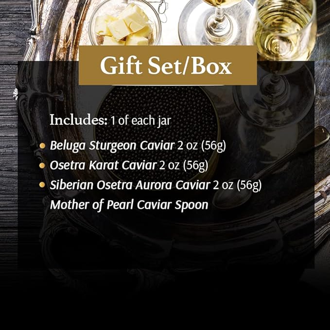 Black Caviar Deluxe Collection Gift Set (Beluga, Osetra & Siberian Osetra)