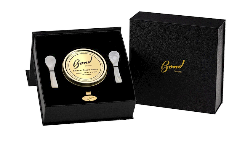Caspian Siberian Osetra Aurora Black Caviar Gift Set, 125g (4.4oz)