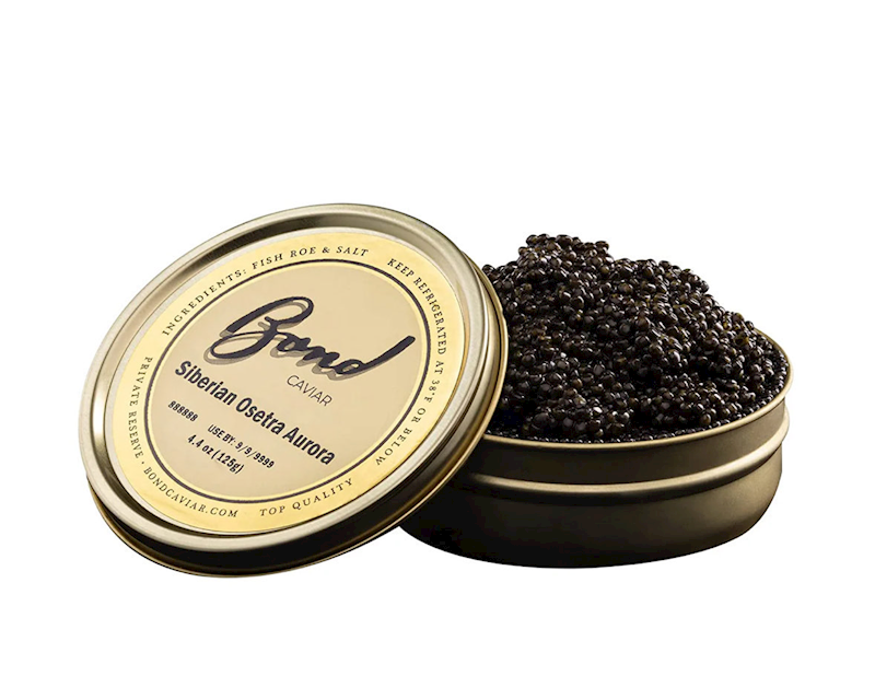 Caspian Siberian Osetra Aurora Black Caviar Gift Set, 125g (4.4oz)