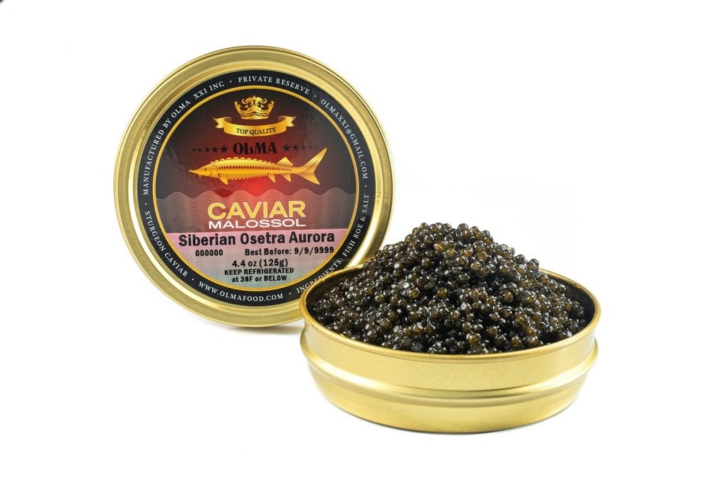 Siberian Osetra Aurora Black Caviar (Metal Tin/Glass Jar)