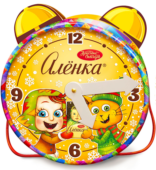 Krasnyi Oktyabr, Alenka "Funny Alarm Clock" Holiday Candy Gift Set, 351g/12.38oz (Pack of 4)