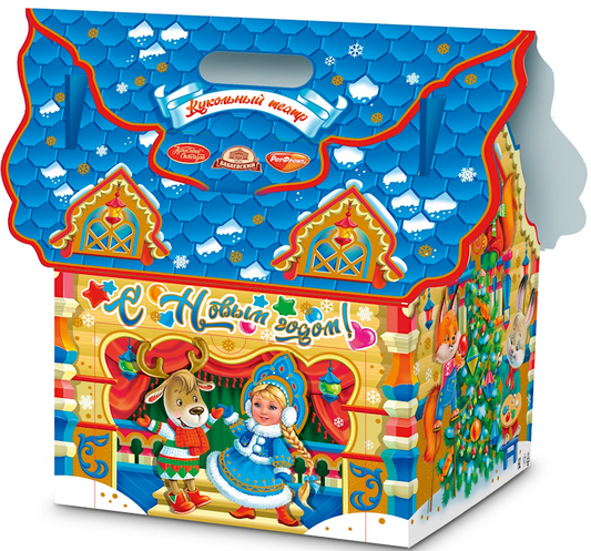 Exclusive Krasnyi Oktyabr, Babaevskiy & RotFront Collection, "Teremok" Holiday Candy Gift Set, 800g/28.22oz (Pack of 4)