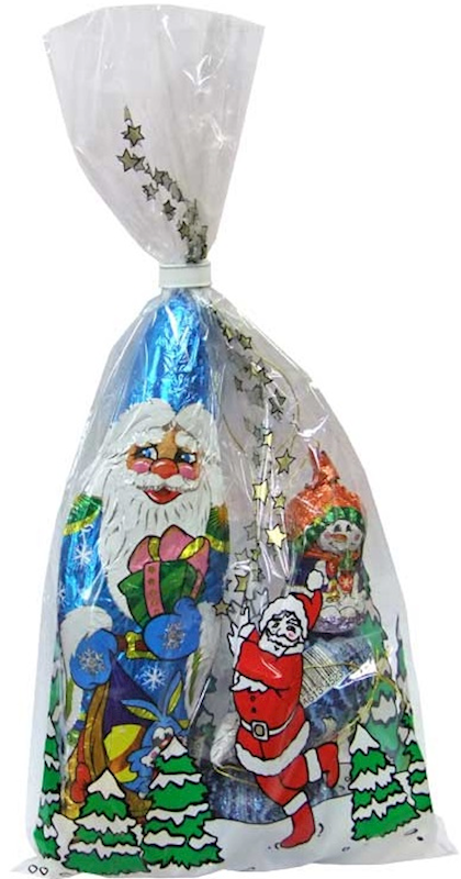Chocolate Ded Moroz & Snowman Holiday Ornament Gift Set, 115g/4.06oz (Pack of 15)