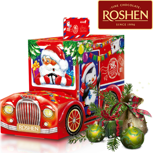 Roshen, "Santa's Car" Holiday Candy Assortment Gift Set, 330g/11.64oz (Pack of 9)