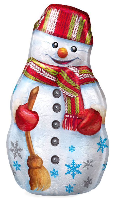 Polonia, Chocolate Snowman Holiday Ornament, 75g/2.65oz (Pack of 12)