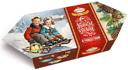 Factory Krupskaya, "Konfeta" Holiday Candy Assortment Gift Set, 215g/7.58oz (Pack of 14)