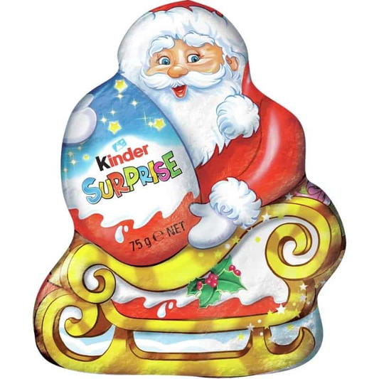 Kinder, Chocolate Santa Claus with Kinder Surprise Holiday Ornament, 75g/2.65oz (Pack of 12)