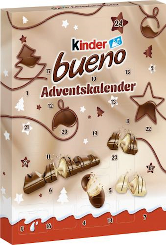 Kinder, Chocolate Bueno Assortment Holiday Adventskalender, 181g/6.38oz (Pack of 12)